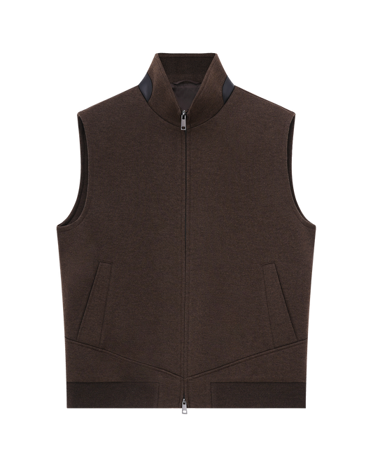 Wool-Cashmere Blend Sleeveless Vest