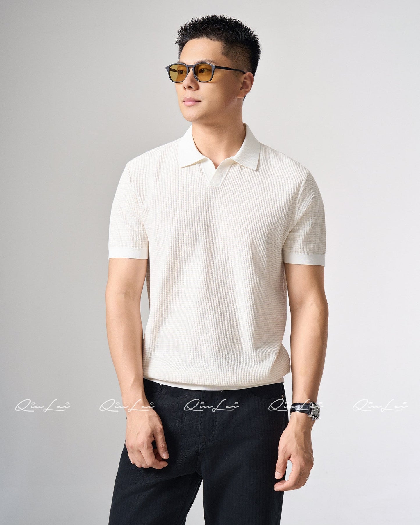 Jacquard Cotton Polo