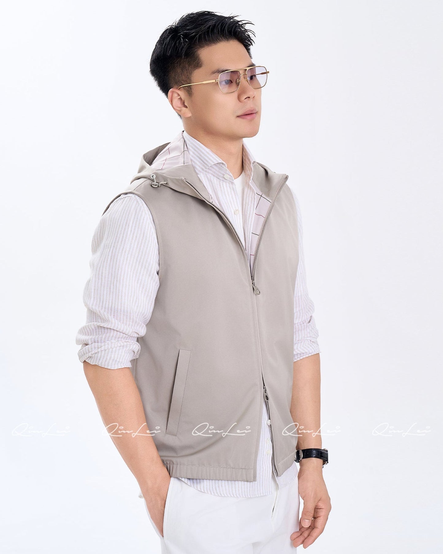 Hooded Silk Vest