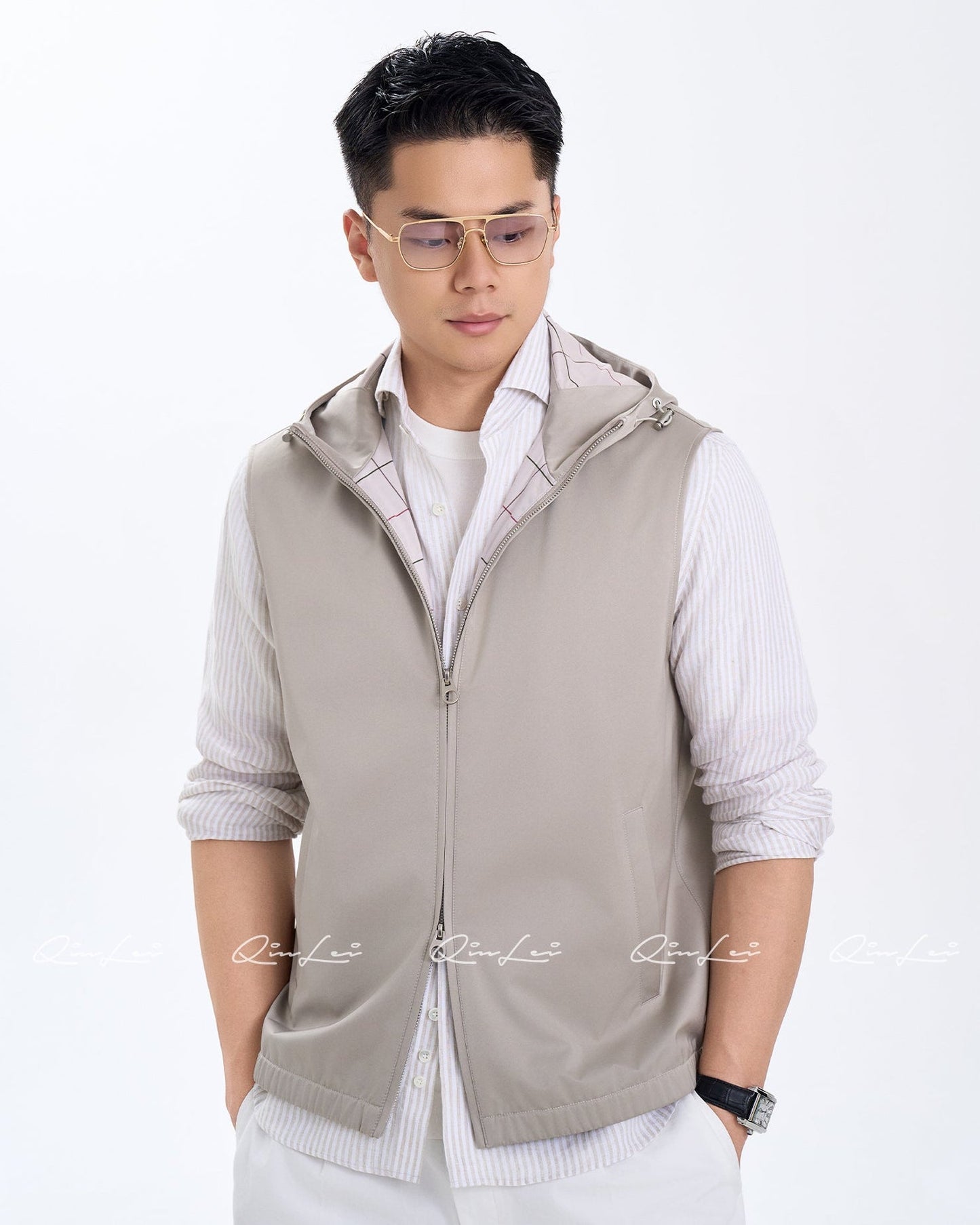 Hooded Silk Vest