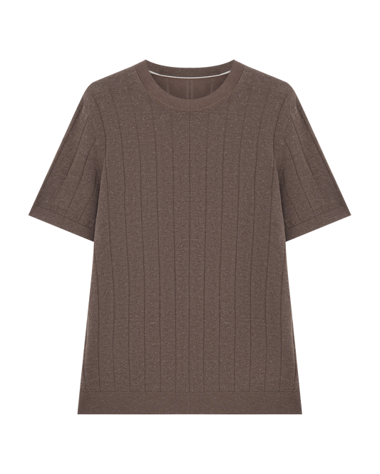Cable Knit Linen T-Shirt