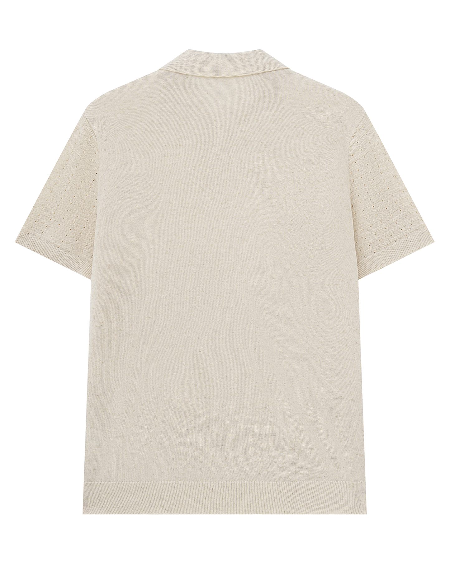 Open Knit Linen Polo T-Shirt