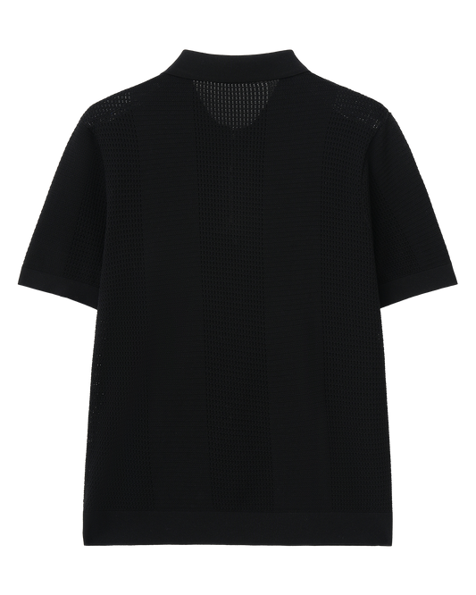 Open Knit Silk Cotton Polo