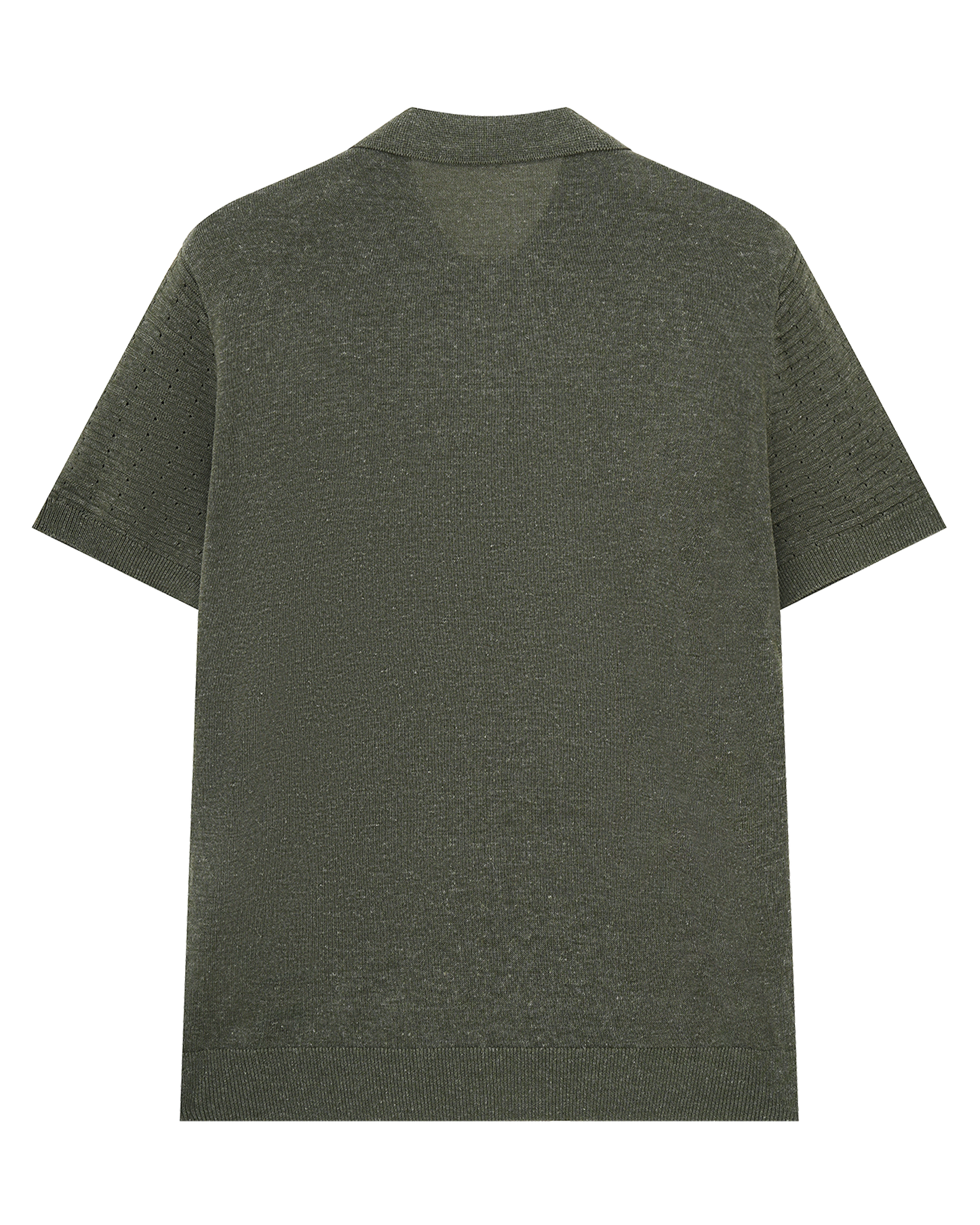 Open Knit Linen Polo T-Shirt