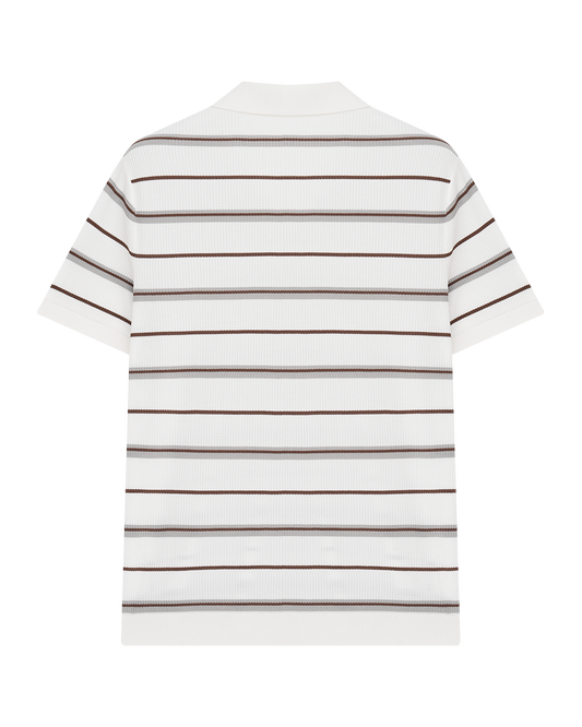 Textured Silk-Cotton Polo