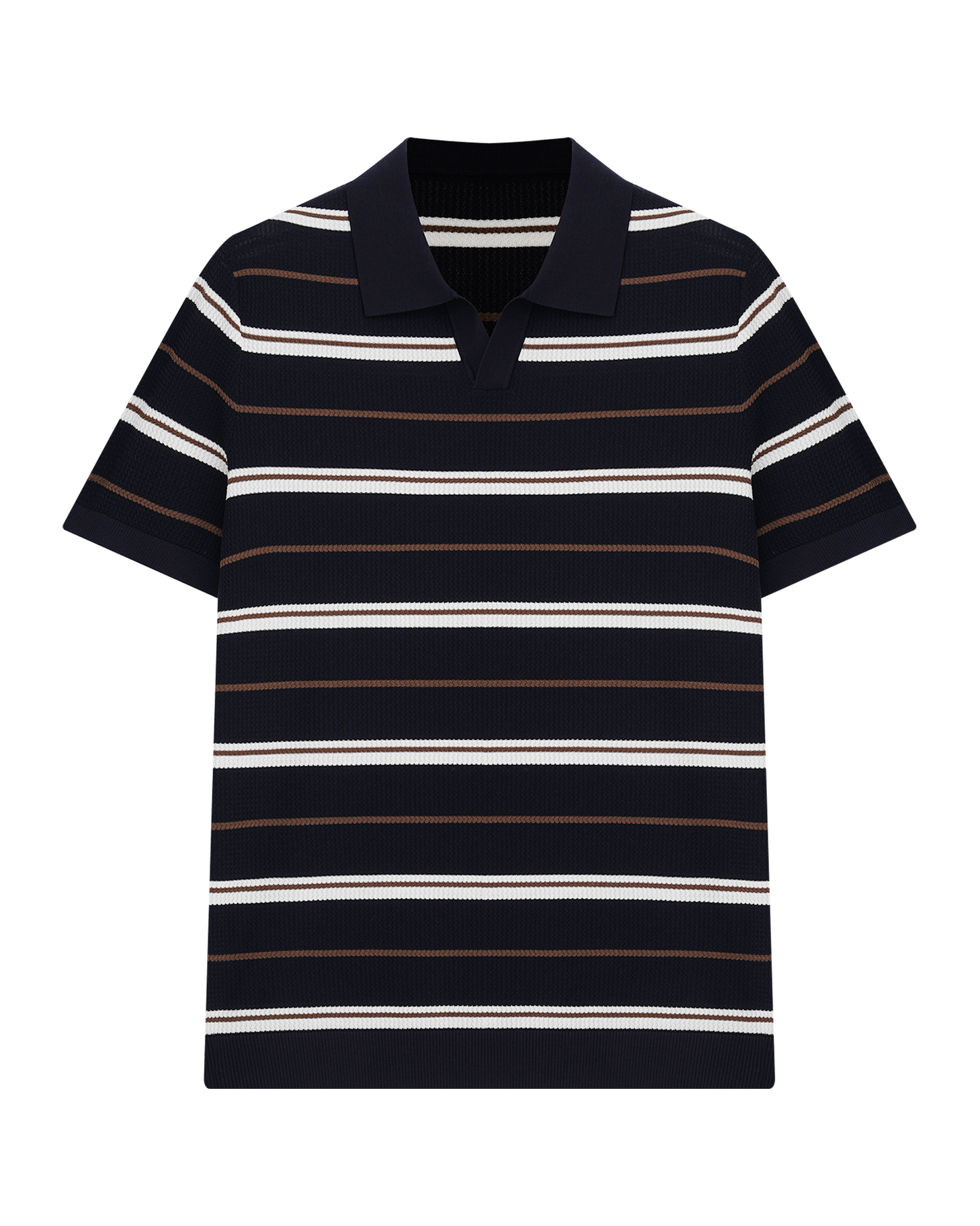 Textured Silk-Cotton Polo
