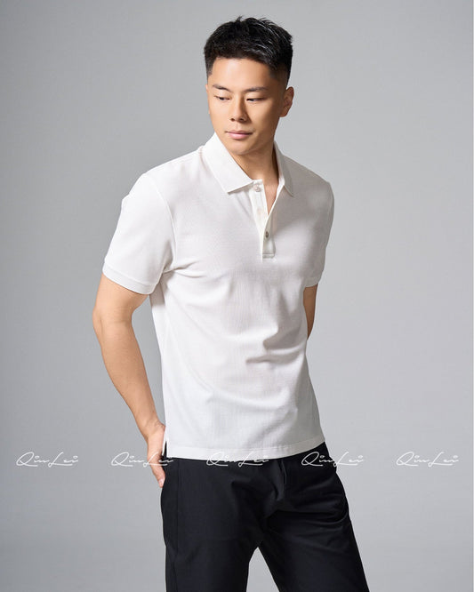 Slit Hem Cotton Polo