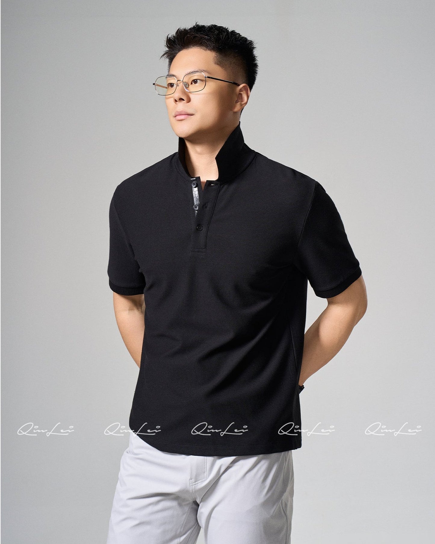 Slit Hem Cotton Polo