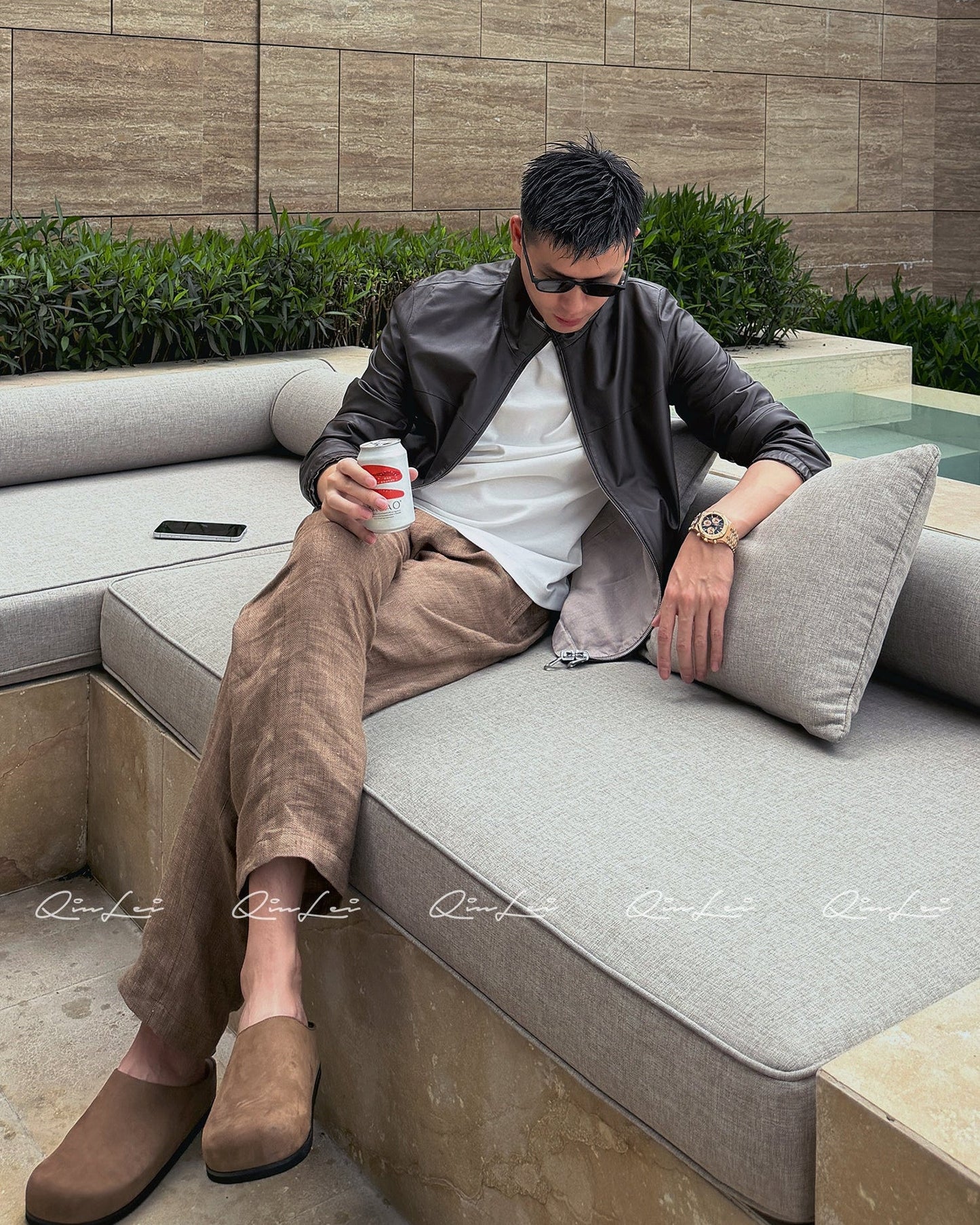 Textured Linen Pants